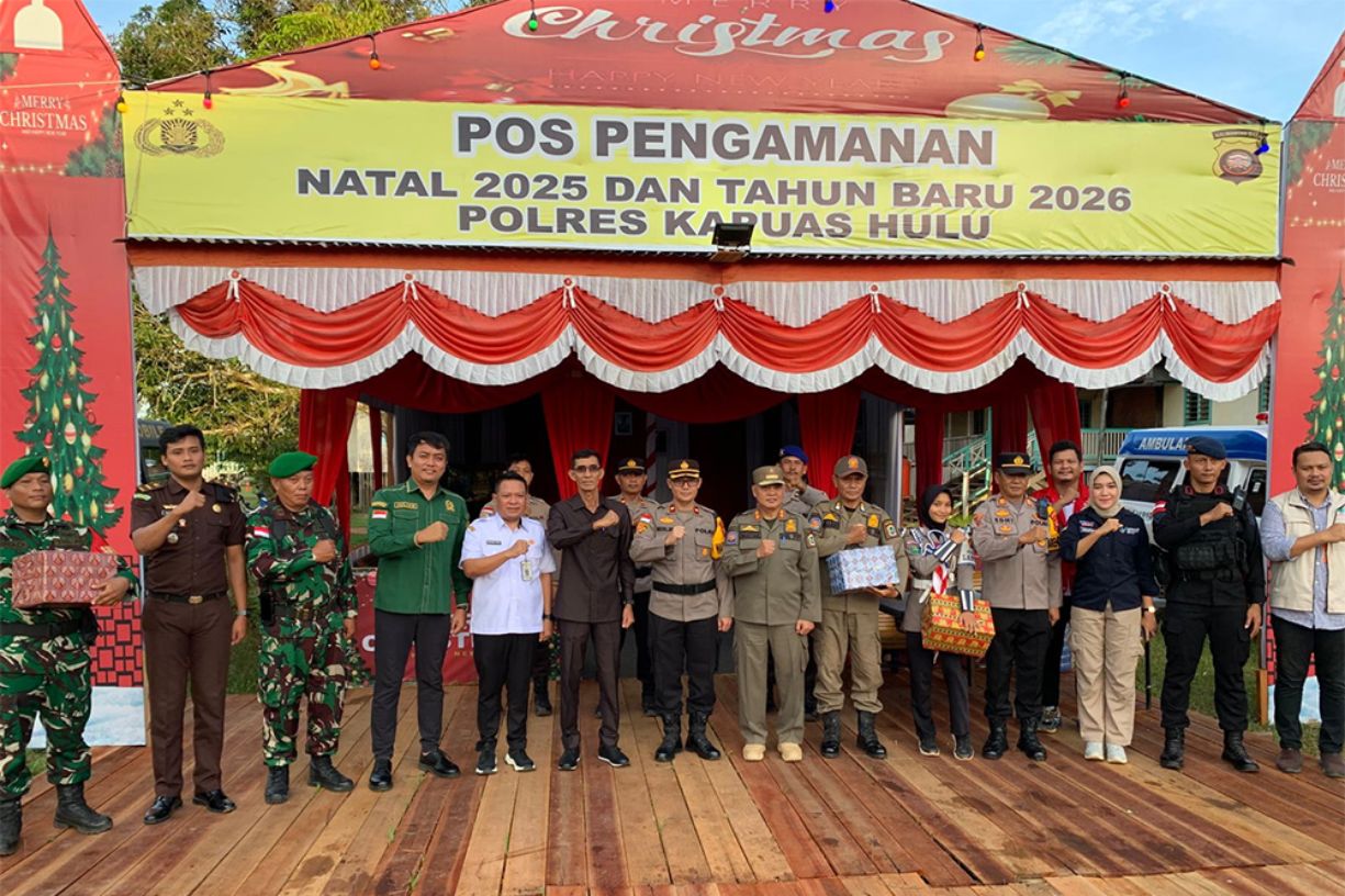 Polres Kapuas Hulu Gelar Apel Gabungan dan Patroli Skala Besar, Pastikan Kesiapan Pengamanan Natal dan Tahun Baru