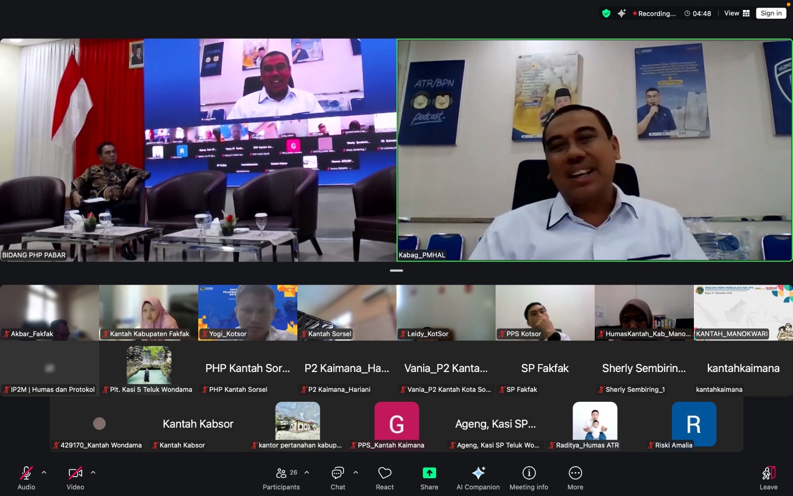 Rakerda Kanwil BPN Provinsi Papua Barat, Biro Humas dan Protokol Imbau Jajaran Optimalkan Implementasi Peso dan Pengaduan Masyarakat