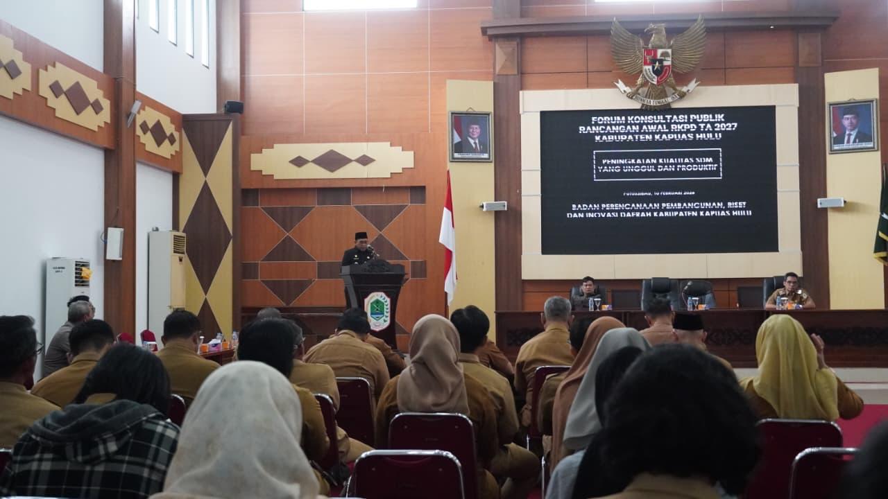 Wabup Sukardi Tekankan Delapan Fokus RKPD Kapuas Hulu 2027