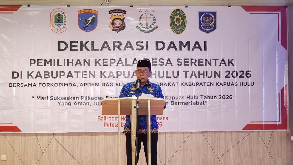 Wabup Sukardi Buka Deklarasi Damai Pilkades Serentak Kapuas Hulu 2026, Ajak Masyarakat Jaga Kondusivitas