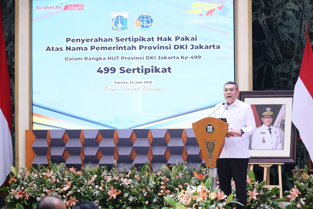 ATR/BPN Serahkan 499 Sertipikat Aset Senilai Rp22,25 Triliun kepada Pemprov DKI Jakarta