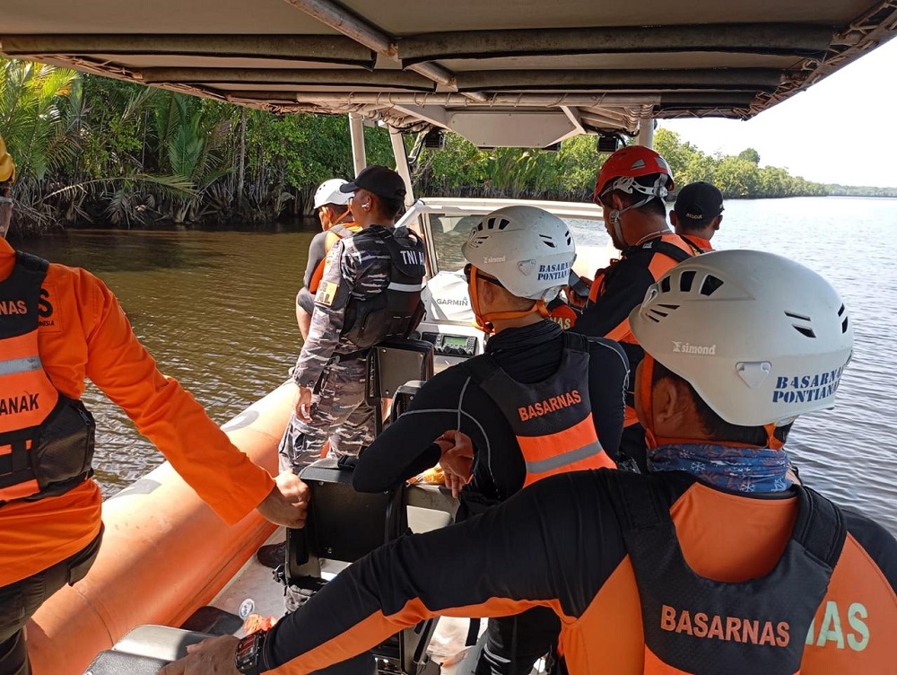 Hari Ketiga, Tim SAR Gabungan Intensif Cari Korban Diterkam Buaya di Sungai Karawang Kubu Raya