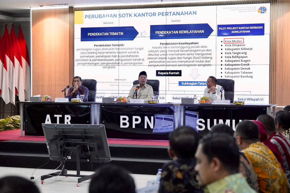 Nusron Wahid Minta Jajaran BPN Sumut Permudah Layanan Pertanahan untuk Masyarakat