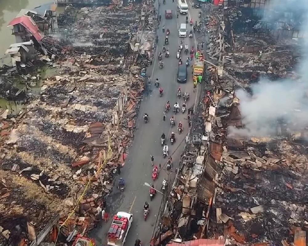 Kebakaran Pasar Sungai Duri Bengkayang, 50 Ruko Ludes Dilalap Api