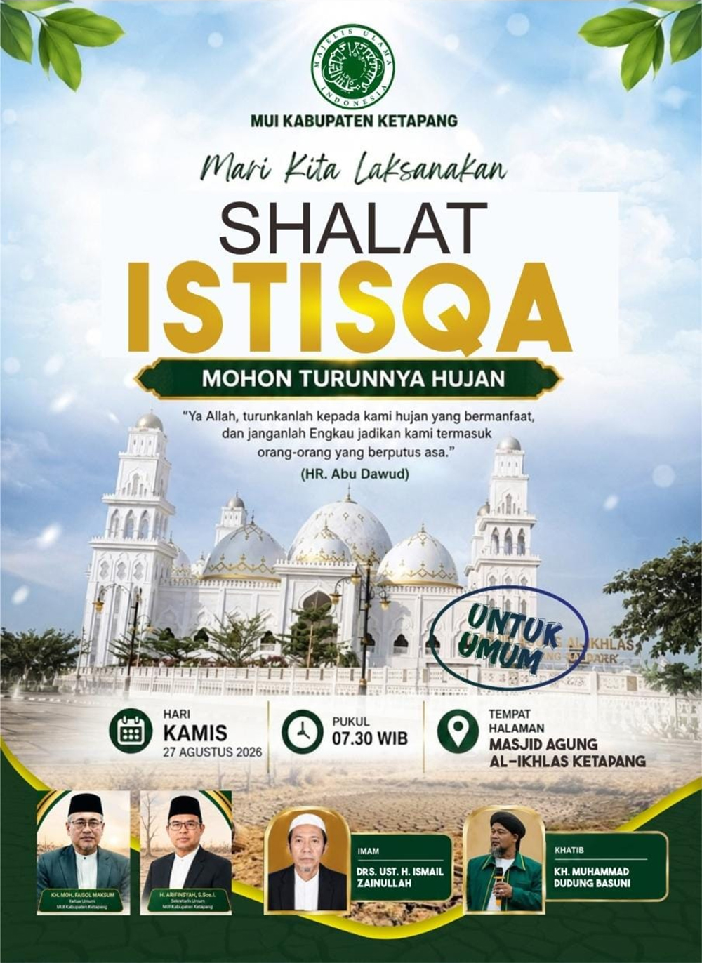 MUI Ketapang Jadwalkan Shalat Istisqa, Warga Diajak Berdoa Bersama