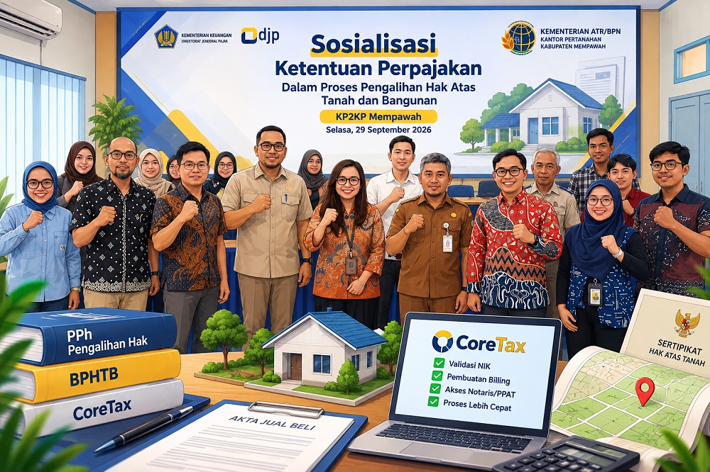 Sinergi Lintas Sektor, KP2KP Mempawah Bahas Perpajakan Pengalihan Tanah, Dukung Perintis 10 Hari
