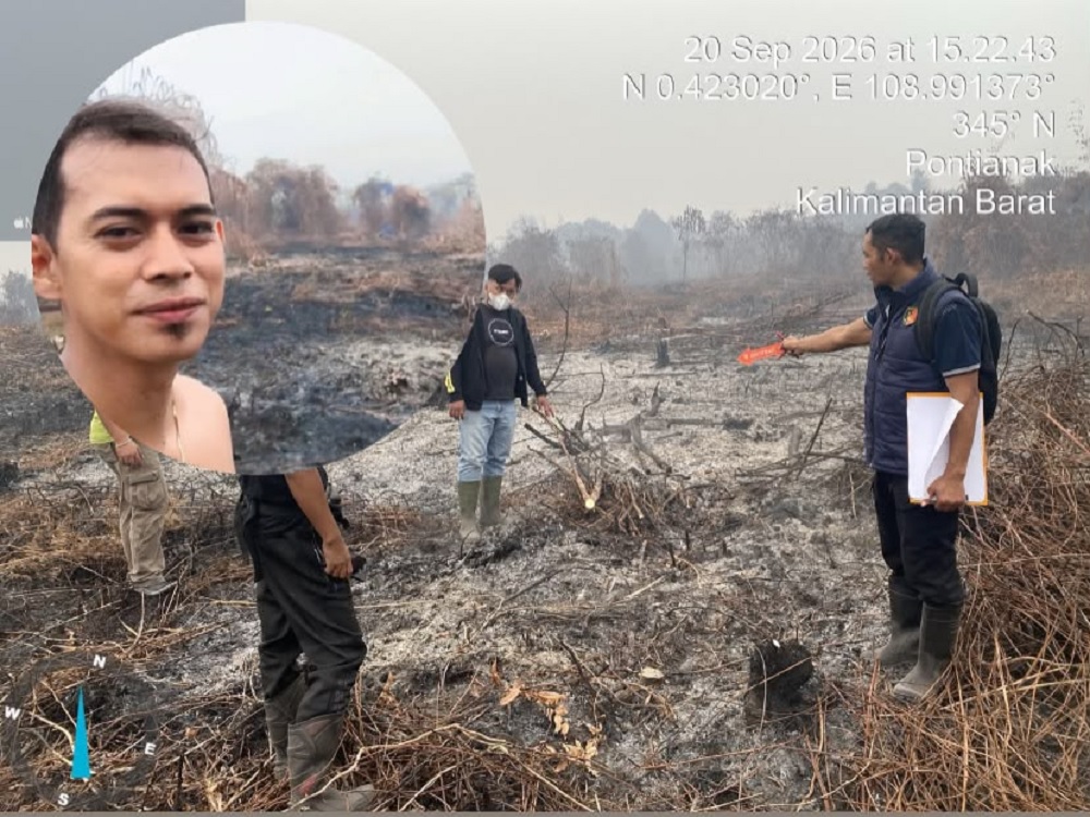Polres Mempawah Olah TKP Lahan yang Diduga Dibakar Oknum DPRD Mempawah