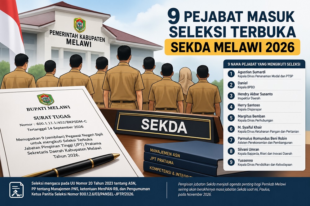 Sembilan Pejabat Masuk Seleksi Terbuka Sekda Melawi 2026